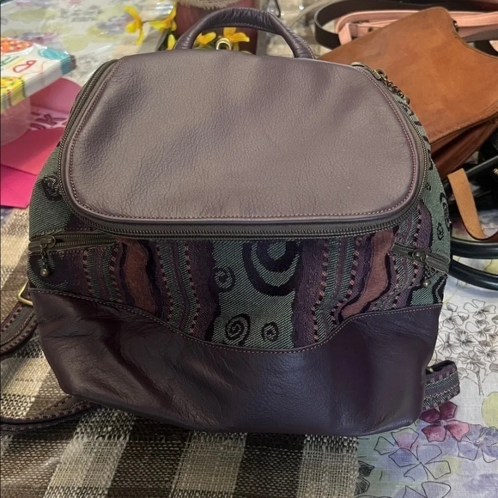 Purple and tapestry mini Backpack